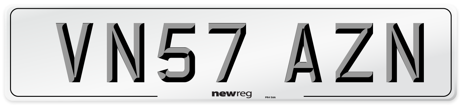 VN57 AZN Number Plate from New Reg
